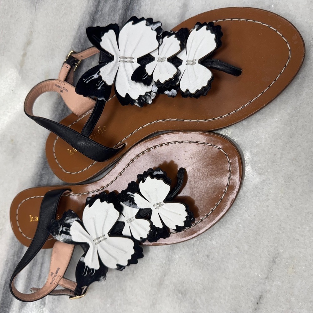 Kate Spade Black and White Butterfly Sandals